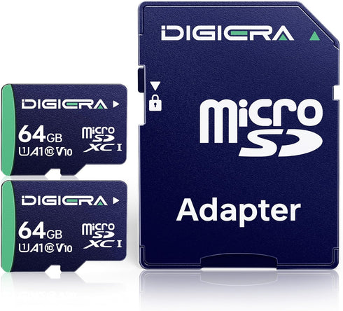 DIGIERA 64GB CT100 microSDXC UHS-I Memory Card with Adapter - up to 100MB/s,