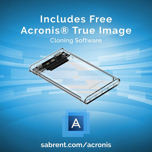 SABRENT 2.5 Inch SATA to USB 3.0 Tool Free Clear External Hard Drive Enclosure, Optimized for SSD