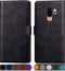 SUANPOT Leather Wallet Case for Samsung Galaxy S9+ / S9 Plus 6.2 with RFID Blocking Credit Card Holder, Black