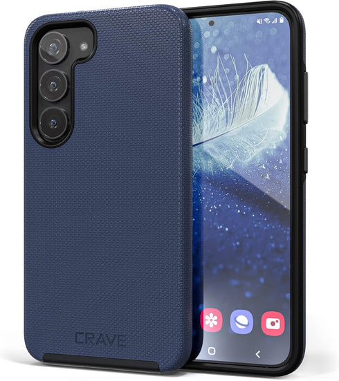 Crave Dual Guard Shockproof Protection Case for Samsung Galaxy S23, Dual Layer Case, Navy