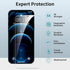 ImpactStrong Shatterproof Tempered Glass Screen Protector for iPhone 12 / 12 Pro, Easy Installation Frame, Bubble Free