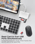 USB C SD Card Reader: For Mac/MacBook/iPad/iPhone 15 Pro WNXSLOAD with Dual Card Slots & USB Ports, 4 in 1 Memory Card
