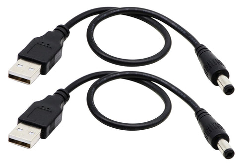 zdyCGTime USB 2.0 A Male to DC 5.5x2.1mm Male Adapter Cable 5 Volt