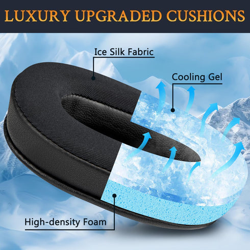 SOULWIT Cooling-Gel Earpads Replacement for BlueParrott B450/S450 Noise Cancelling Bluetooth Headset, Black