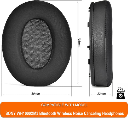 Cooling Gel Ear Pads Replacement Cover Cushions for Sony WH-1000XM3 (WH1000XM3) Headphones