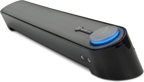 GOgroove Computer Speaker Mini Soundbar - USB Powered PC Sound Bar with Easy Setup, Wired AUX, Volume Control Knob