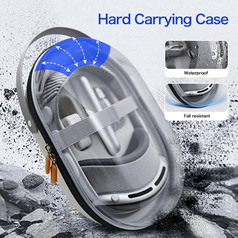 AWINNER Hard Carrying Case for Apple Vision Pro, Accessories VR Headset with Elite Strap, Ultra-Sleek Travel Design