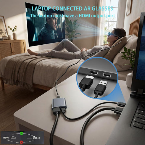 KIHENG 4K 60Hz 2, PS4/5, HDMI to USB-C Adapter, HDMI to Type C Adapter for XREAL One/Viture/RayNeo Air/Rokid AR Glasses