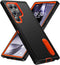 BaHaHoues Samsung Galaxy S24 Ultra Case - Shockproof Military Grade Cover with Kickstand (Black/Orange) 5G