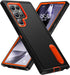 BaHaHoues Samsung Galaxy S24 Ultra Case - Shockproof Military Grade Cover with Kickstand (Black/Orange) 5G