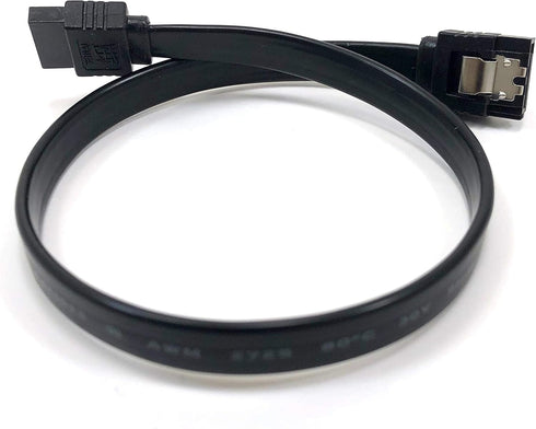 F03-03MSSB 12" Sata III 6 GB/S Straight Cable with Locking Latch - Black by MICRO CONNECTORS