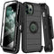 Heavy Duty Case for iPhone 11 Pro Max, with Belt Clip Holster, Built-in Screen Protector, Military Grade Black