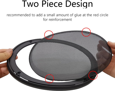 6" x 9" Speaker Grill Covers - Car Speaker Subwoofer Guard Protector, ABS Plastic Frame with Metal Mesh, Black