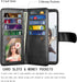 NJJEX for Galaxy S8+ Case - PU Leather Wallet Case with 9 Card Slots, Detachable Kickstand, Black