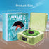 Retro-Style Wireless Waves Vinyl Bluetooth Speaker - Aqua Vinyl Player with Ambience Light and Clock for Bedroom