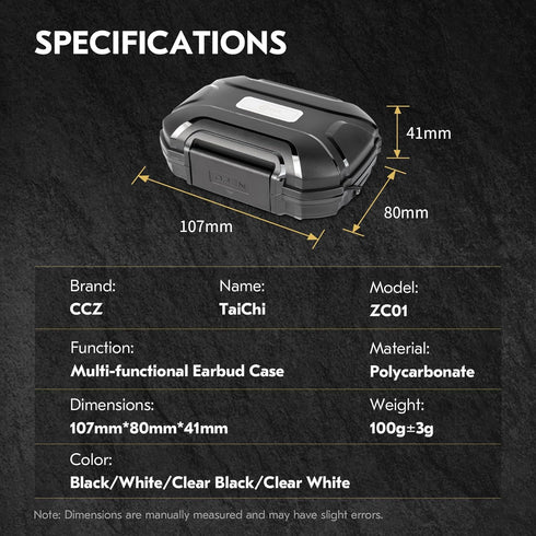 YINYOO ZC01 ZS10 SE215, KS1, ZS12 2, CCZ Hard Shell IEM Case for KZ Pro in Ear Monitor, Travel Portable Earbuds Case