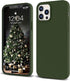 IceSword iPhone 12 Pro Max Case Dark Green, Thin Liquid Silicone Shockproof Cover, 6.7" with Soft Anti-Scratch