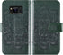 Asuwish Wallet Case for Samsung Galaxy S8 - Dark Green Leather Flip with Tempered Glass & Card Holder Stand.