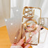 Fiyart Love Heart Plating Clear Case for iPhone 15 Pro, Compatible with MagSafe, Gold