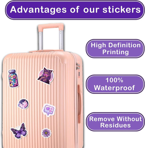 50 Pcs Kawaii Stickers for Kids Teens Girls Decoration for Water Bottles Laptop Suitcases Bag Tablets