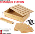 Modern Innovations Bamboo Device Organizer Charging Station for Multiple Devices (Natural) - Desk Docking Stand