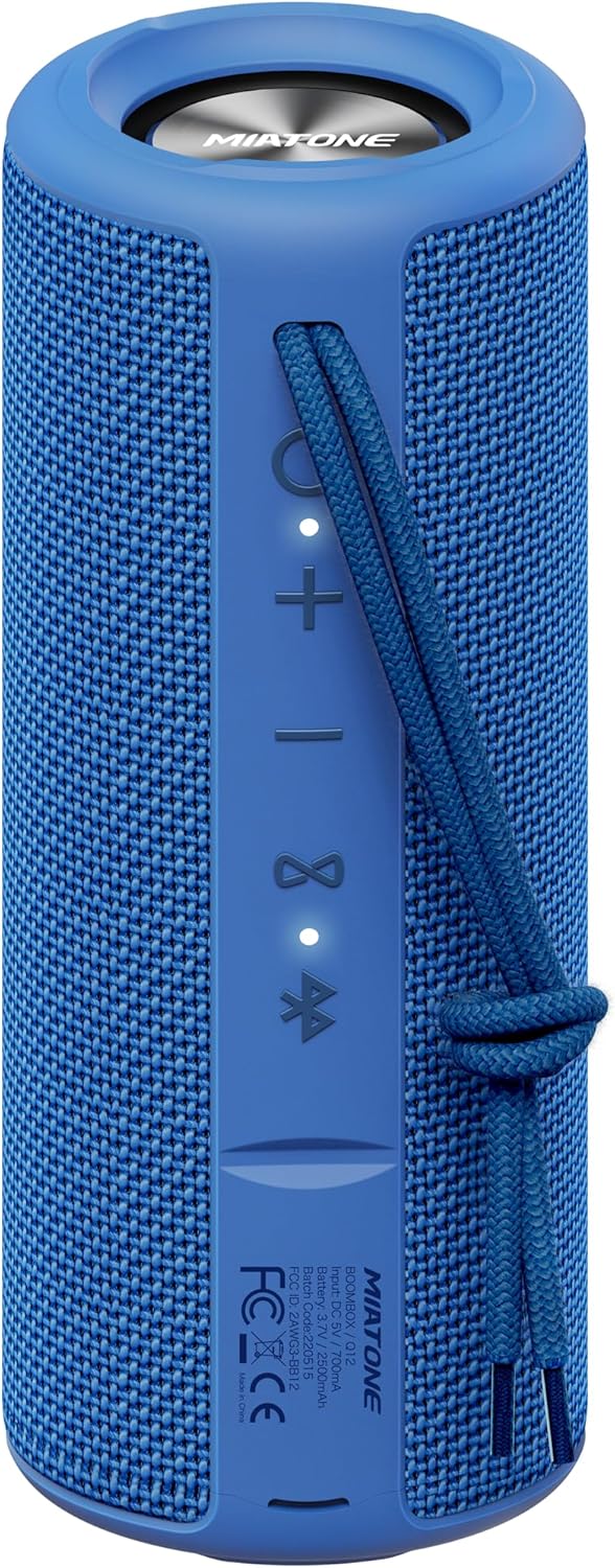 MIATONE Portable Outdoor Bluetooth Speakers, Waterproof, Blue