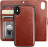 Bocasal Wallet Case for iPhone Xs/X, Card Holder PU Leather, Magnetic Detachable Kickstand, Shockproof Flip Cover