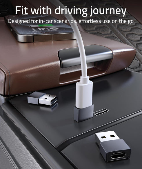 Syntech USB C Female to USB Male Adapter Pack of 3, Travel Storage Charger Adapter, Compatible with iPhone 15