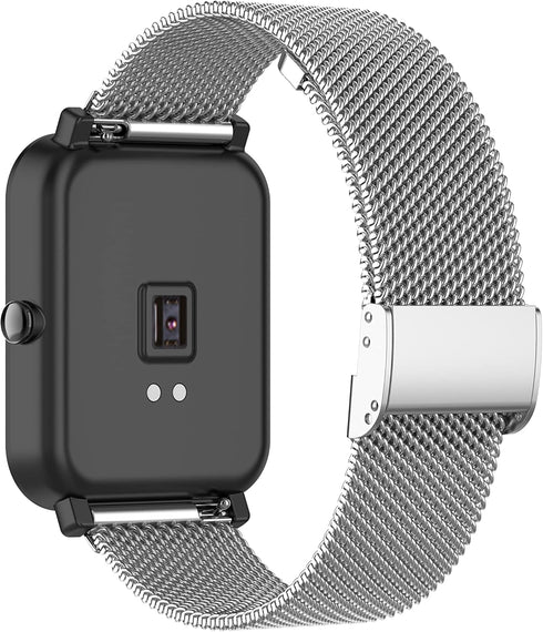 Chofit Metal Mesh Stainless Steel Loop Compatible with Fitpolo IDW15/Quican IDW15 Watch Band for Women & Men