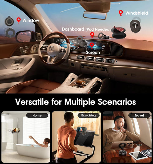 VLEXTIR 2026 360 96LBS Upgraded Vacuum Magnetic Car Phone Holder Reinforced Ultra Suction Cup Phone Mount for MagSafe