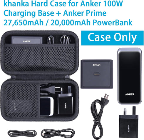 Hard Travel Case Replacement for Anker 100W Charging Base + Anker Prime 27,650mAh 250W / 20,000mAh 200W PowerBank (Case