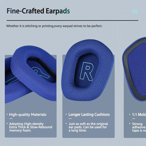 Fabric Replacement Ear Pads for Logitech G733 Gaming Headset, Fit Logitech G335 Wireless Headphone, Soft Mesh Fabric