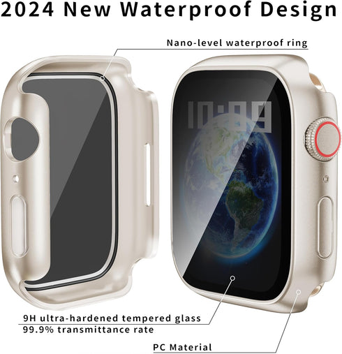 Waterproof Privacy Case - Compatible with Apple Watch Series 6/5/4/SE2/SE 40mm, Anti-peep Screen Protector, iWatch Face