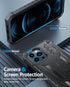 FNTCASE iPhone 12 Pro Max Case: Rugged Shockproof TPU, Military Grade Drop Protection, Matte Finish, Kickstand - Black