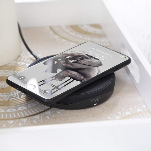 TYLT Crest | 10W Convertible Fast Wireless Charging Pad Compatible with Samsung, Apple, AirPods, and Other Android Qi