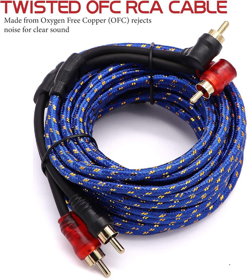 0 Gauge Audio Amplifier Installation Wiring Kit, 3000 Watt Amp Wiring Kit for Radio, Subwoofers, and Speakers