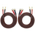 XMSJSIY HIFI OFC Speaker Wire with Spade to Banana Plug Jumper Cable, 4 Banana to 4 Y-shaped Fork Plug (2M)