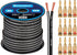 InstallGear 14 Gauge AWG Speaker Wire Cable with 12 Banana Plugs (100ft White/Black) for Car Speakers, Home Theater
