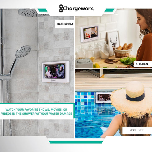 Waterproof Shower Phone Holder, Wall-Mountable Smartphone Holder for Bathroom, Touchscreen Enabled, E-Z Install