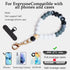 Elastic Silicone Beaded Phone Wrist Strap - Hands-Free Black Bracelet