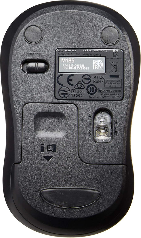 Logitech M185 Wireless Mouse (Swift Grey)