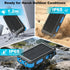 YELOMIN 20000mAh, 4 Pack Solar Power Bank Solar Charger Portable Phone Charger with Built-in Cables, USB-C Fast