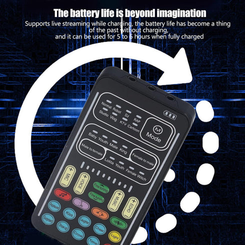 Portable Voice Changer, Handheld Bluetooth Disguiser with Sound Effects, Mini Gaming Sound Card