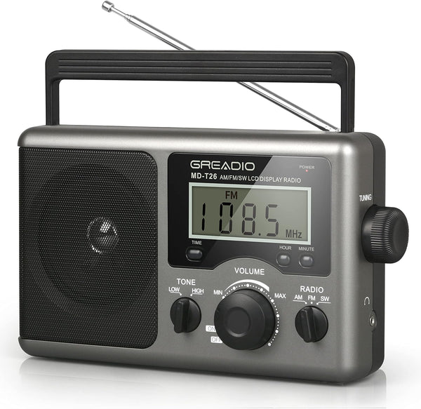 Greadio Portable Shortwave Radio with Best Reception, AM FM Transistor, Battery Operated, Big Speaker