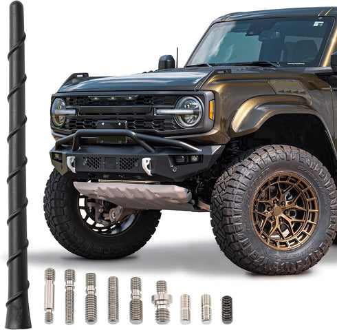 Votex Universal Short Rubber Spiral 8" Antenna Kit Enhanced Reception, Carwash Proof, Flexible