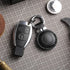 Genuine Leather AirTag Holder Keychain, Compatible with Apple AirTag, Secure Hidden Case (Black)