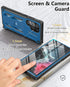 FNTCASE Samsung Galaxy S22 Ultra Case: Blue, Built-in Screen Protector, Kickstand, Belt-Clip Holster, Rugged Heavy Duty