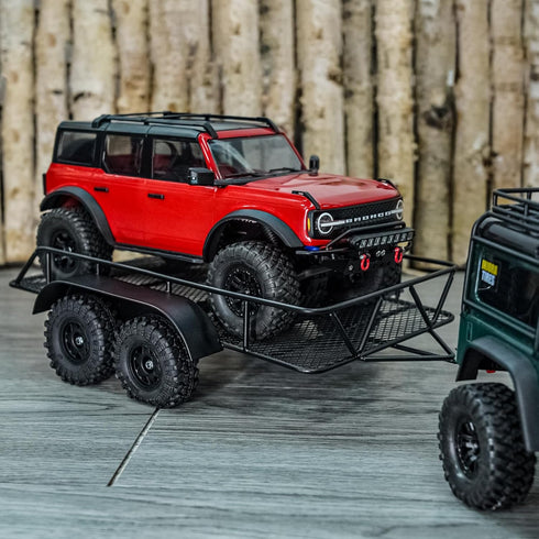 1/18 TRX4M K10 F150, 543g/each INJORA RC Trailer for Hauling Behind Car - Metal Hitch Mount Trailer for RC Crawler