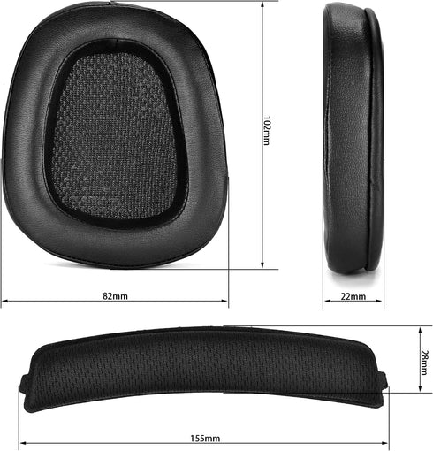 G933 G935 Ear Pads - Defean Replacement Ear Cushion Earpads and Headband Compatible with Logitech G933 G935 G633