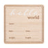 Kate & Milo Wooden Hello World Birth Announcement Photo Prop, Newborn Milestone Sign with Birth Details for Hospital